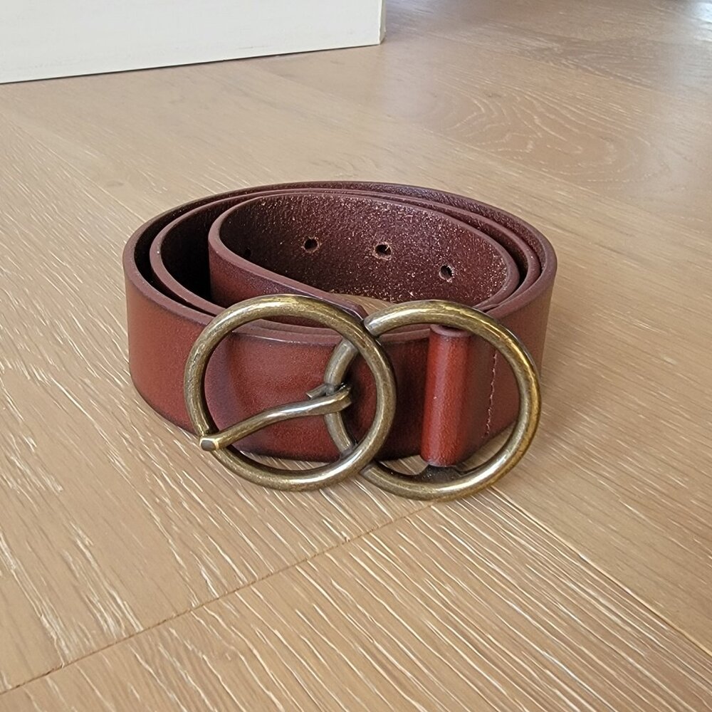 GAP Double Ring Leather Belt Brown Small